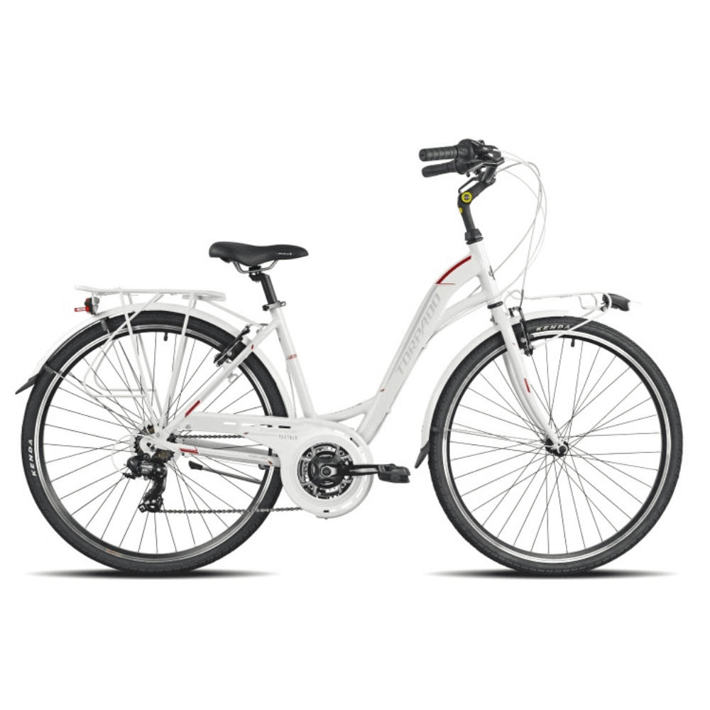 Kerékpár Torpado T436 28" Partner LADY 42cm fehér MONOTUBO SHIMANO TX35, 21 sebességes, REVO