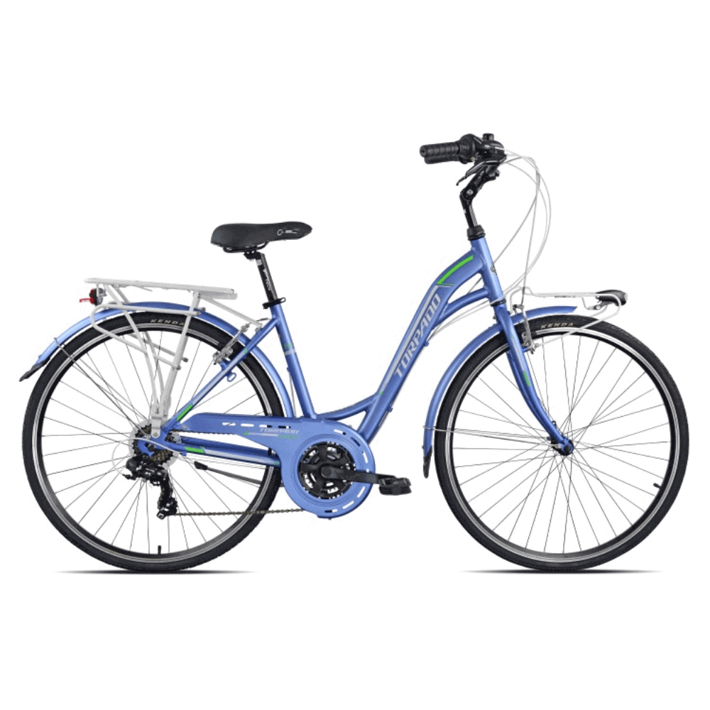 Női Kerékpár Torpado T436C 28" Partner LADY 46cm KÉK MONOTUBO SHIMANO TY300 21 seb. REVO(23T436C46)